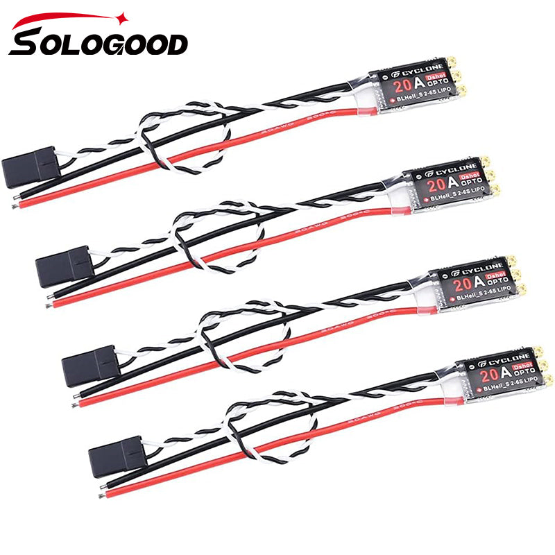 SoloGood 4PCS 20A ESC Brushless Electronic Speed Controller DSHOT BLHeli_S 2-4S Lipo for FPV QAV Drone Multirotor Quadcopter