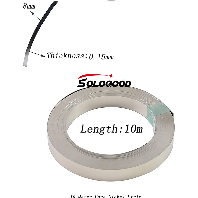 Nickel Strip 10m 0.15x8mm Nickel Tap for 18650 Cell Battery Pack Spot Welding 1Roll