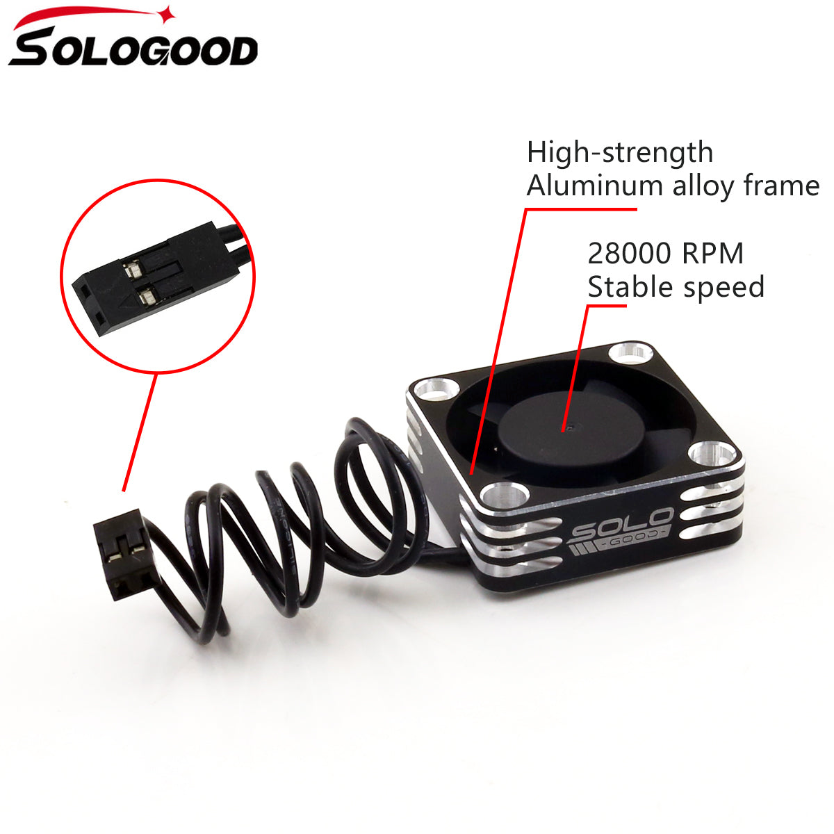 SoLoGood RC Car Motor Cooling Fan Heatsink 28000RPM Brushless ESC Cooling Fan for RC Car 1/8 1/10 540 550 Motor(Black Sliver)