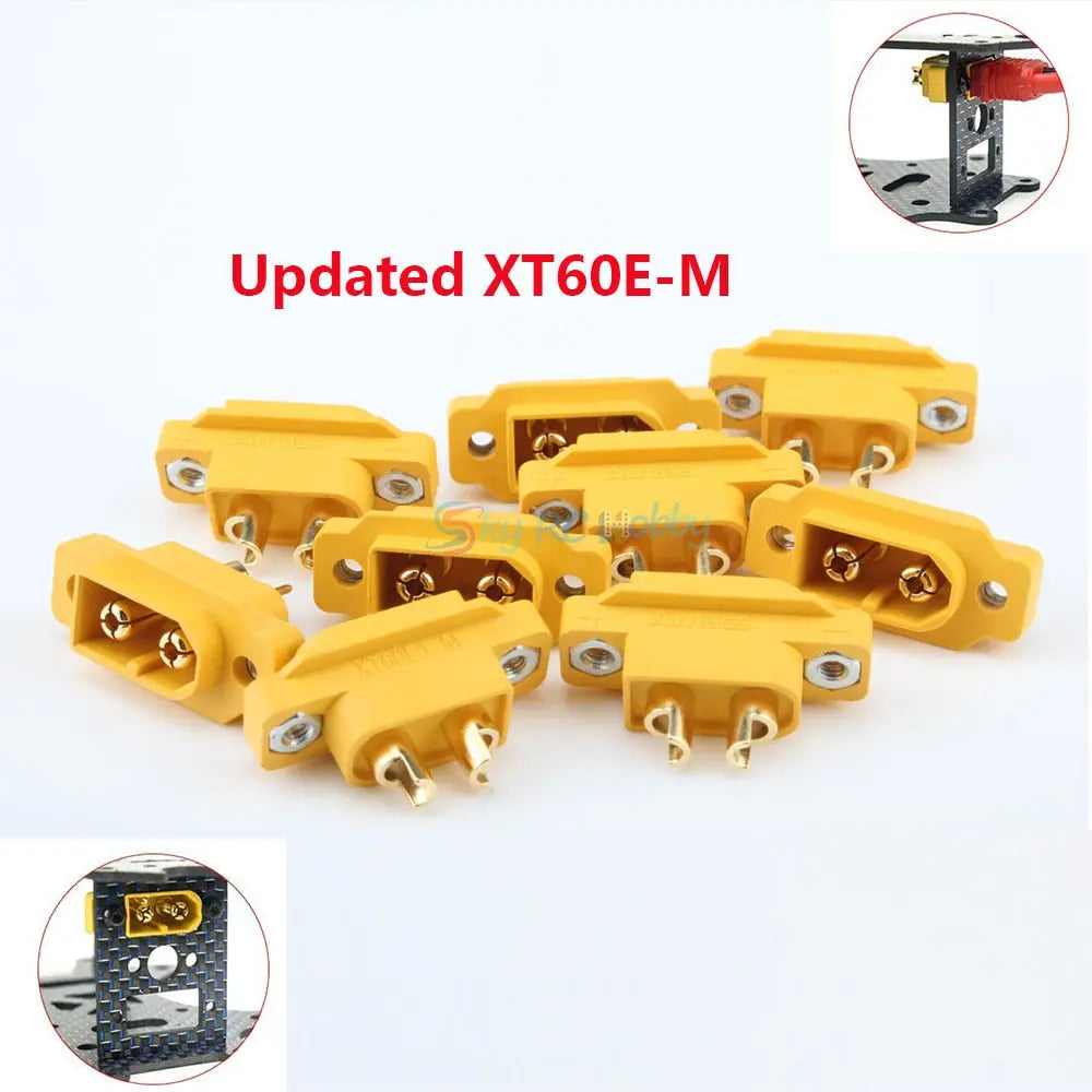 10Pcs Updated AMASS XT60E-M Mountable XT60 Male Plug Connector For Racing Models Multicopter Fixed Board DIY Spare Part - Image #1