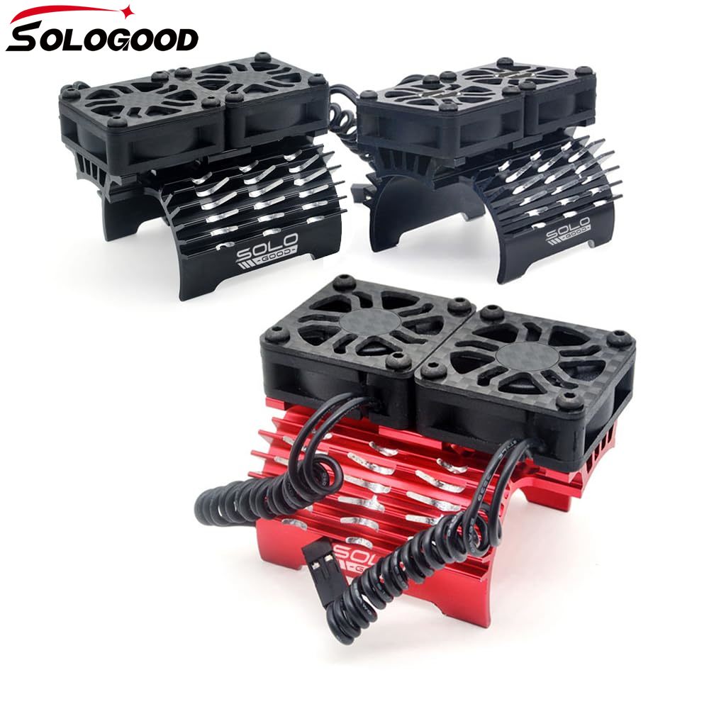 SoloGood RC Car Cooling Fans 40mm 27000rpm Motor Fan with Metal Heatsink for 1/8 RC Truck Diameter 40-42mm Brushless Motor