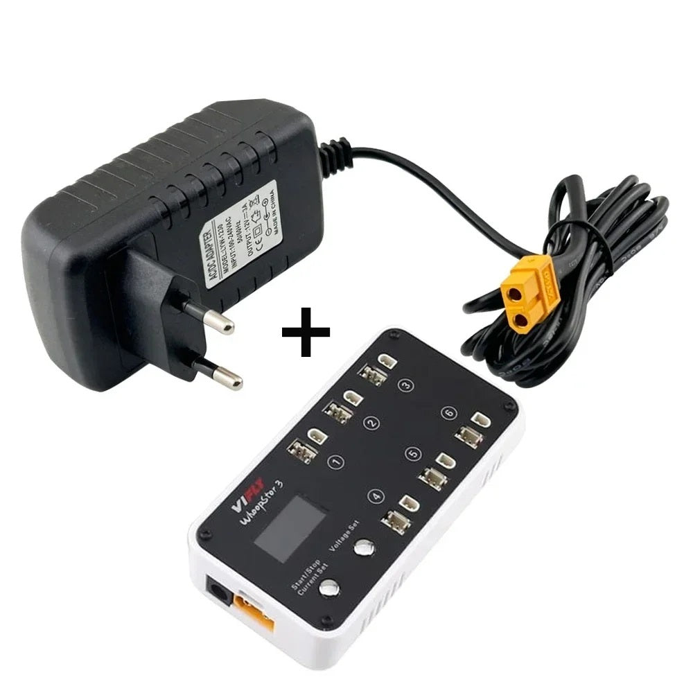 VIFLY WhoopStor 3 V3 6 Ports 1S LIPO Battery Charger with XT60 Adapter US plug
