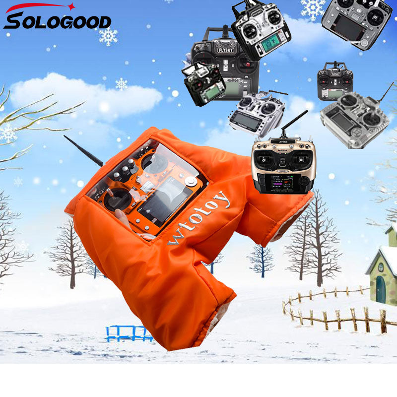 SoloGood FPV RC AT10II AT9S Remote Control Warm Gloves Outfield Warm Cover Transmitter Shield Hand Protector Winter Outdoor Drone FPV