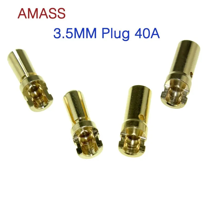 10pair New Amass Banana Plug 2mm 3.5mm 4mm 5.5mm 6mm 6.5mm Bullet Female Male Connectors Gold Plated Copper Semicircle - Image #3