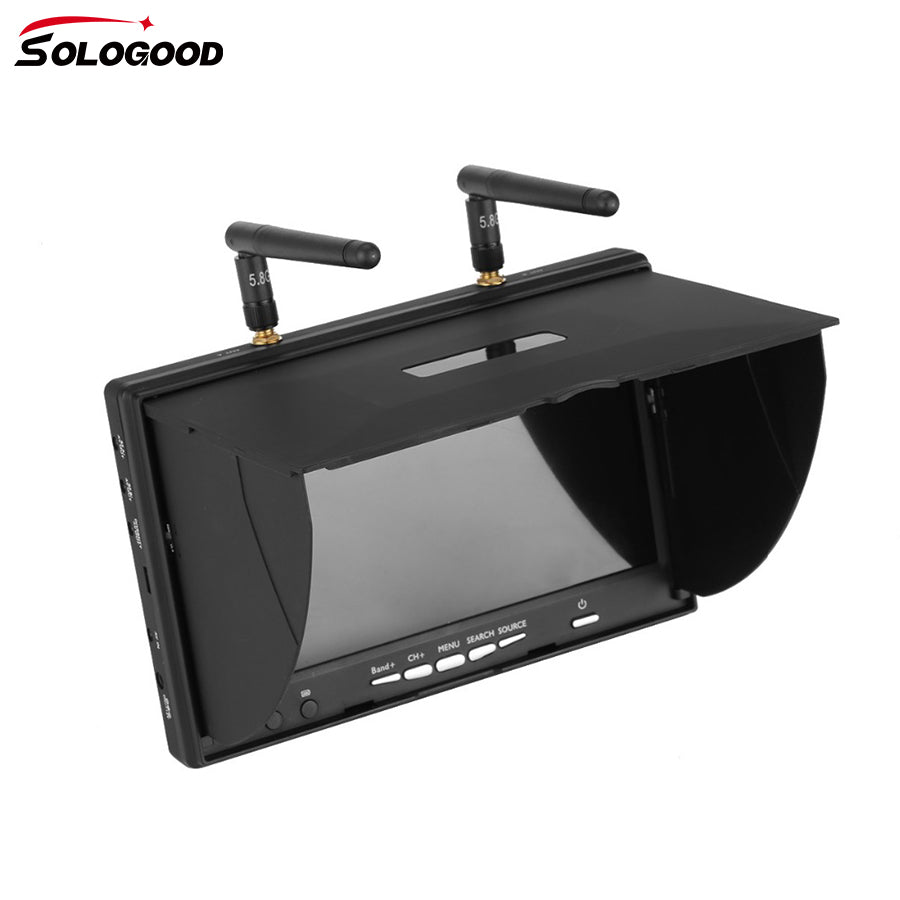 SoloGood LCD5802D 5802 5.8G 40CH 7 Inch Raceband FPV Monitor 800x480 With DVR Build-in Battery Video Screen