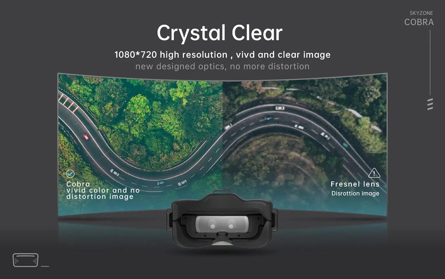 SKYZONE Cobra X V4 FPV Goggles 5.8Ghz 48CH FPV Receiver 1280x720 LCD with DVR for RC Airplane FPV Racing Drone(black)