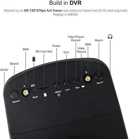 SoloGood EV800D FPV Goggles with DVR 5.8G 40CH 5 Inch 800x480 Diversity Video Headset Build in 3.7V 2000mAh Battery