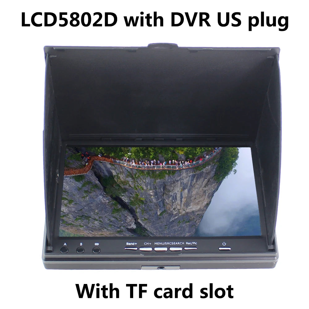 SoloGood LCD5802D 5802 5.8G 40CH 7 Inch Raceband FPV Monitor 800x480 With DVR Build-in Battery Video Screen