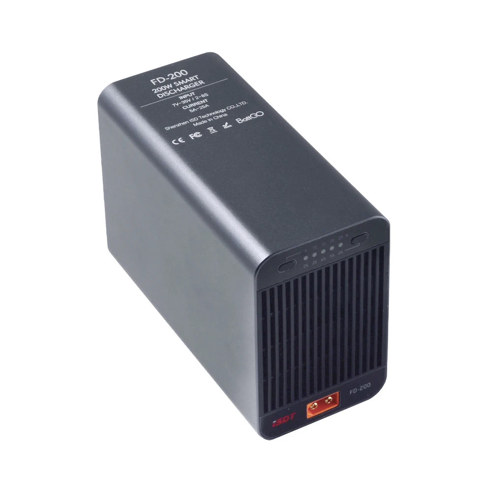 ISDT FD200 200W Smart External Discharge Port Smart Discharger Fit 2s-8s Battery Current 5A 10A 15A 20A 25A