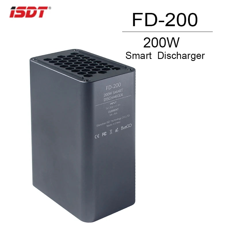 ISDT FD200 200W Smart External Discharge Port Smart Discharger Fit 2s-8s Battery Current 5A 10A 15A 20A 25A