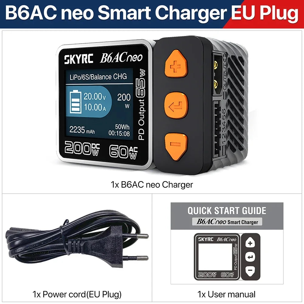 New SkyRC B6ACneo Smart Charger DC 200W AC 60W Battery Balance Charger B6AC Neo Upgraded for B6AC V2