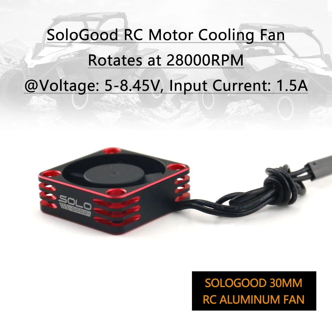 SoLoGood RC Car Motor Cooling Fan Heatsink 28000RPM Brushless ESC Cooling Fan for RC Car 1/8 1/10 540 550 Motor(Black Sliver)