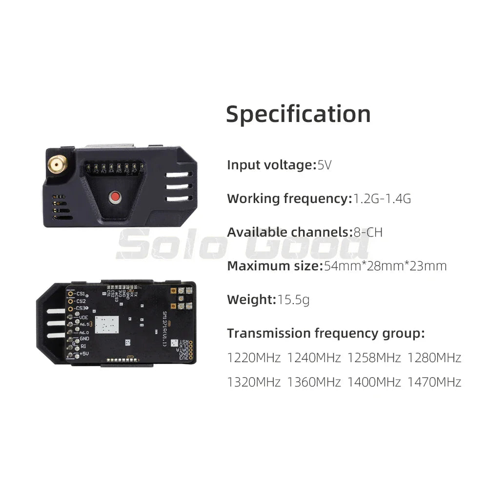 HGLRC ZEUS 1.2Ghz 4.5W VTX 8CH 25mW 800mW Switchable 2-8S VTX Video Transmitter Module 1.2G 8Ch VRX For Long Range FPV Drone