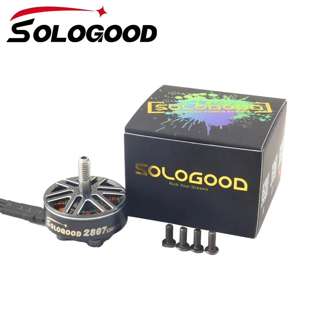 4pcs SoloGood 2807 1300KV FPV Brushless Motor 4~6S Lipo 5mm Output Shaft for 7inch Propeller Long Range Drone DIY Parts