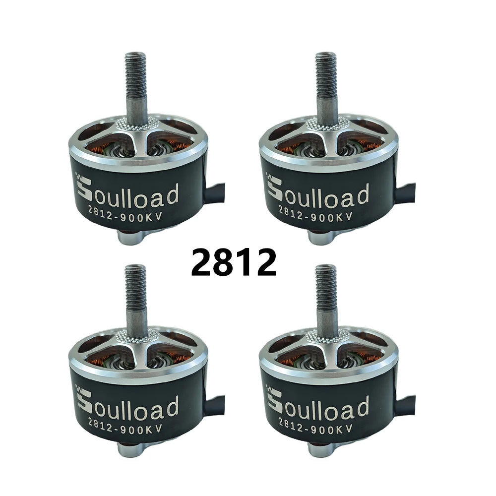 4pcs Soulload 2812 900KV Brushless Motor 5-8S CNC 6061-T6 Aluminum Bell 7-9inch Propeller for RC FPV Drone