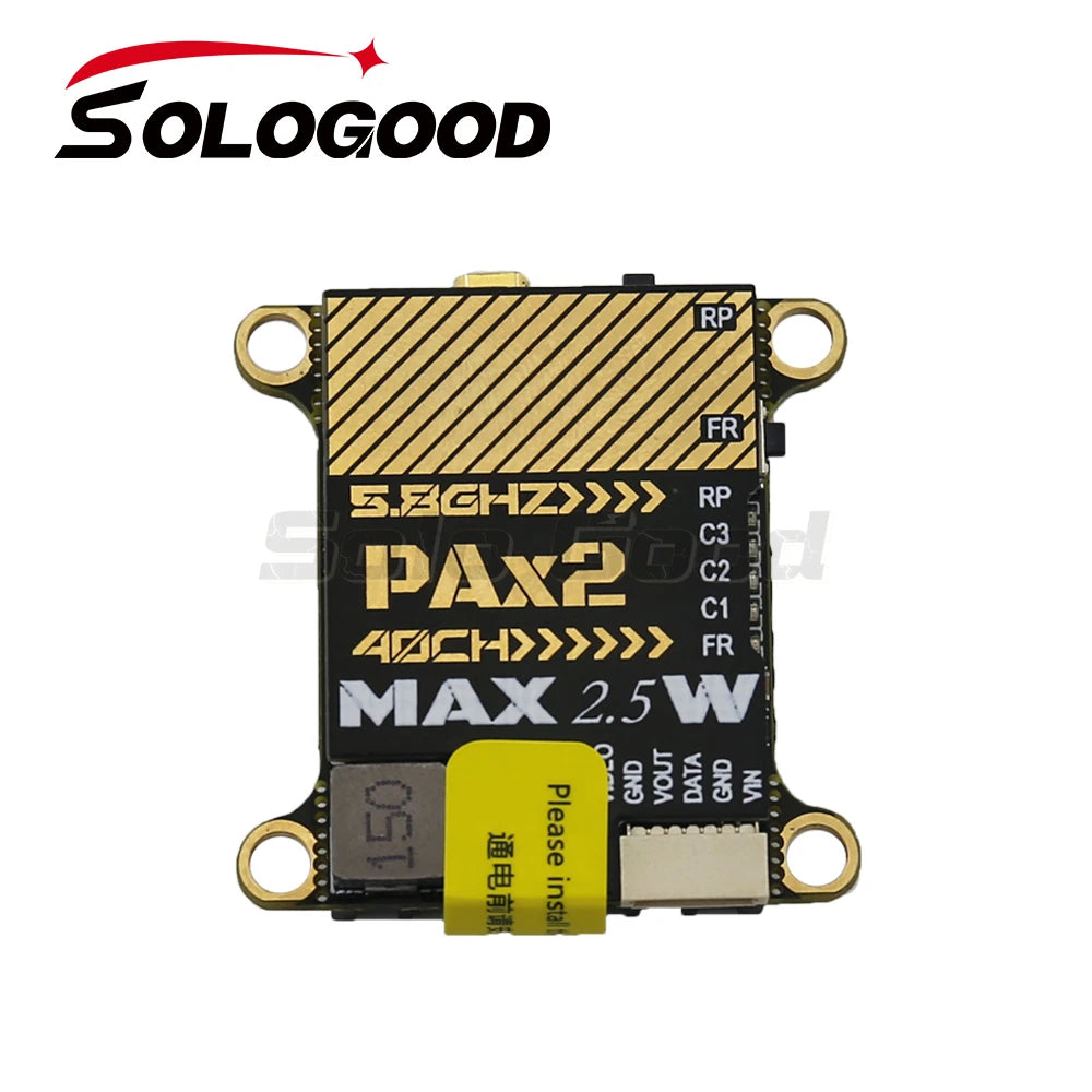 SoloGood 5.8G MAX 2.5W 40CH VTX With Rush Cherry 0-25-400-800-1500-2500mW NTSC/PAL For RC FPV Freestyle Long Range Racing Drone