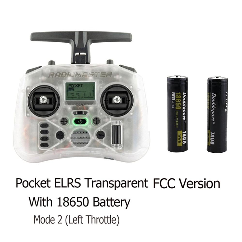 Radiomaster Pocket FCC Version Hall Gimbal Transmitter Remote Control Portable Lightweight Built In LED Light Foldable Antenna