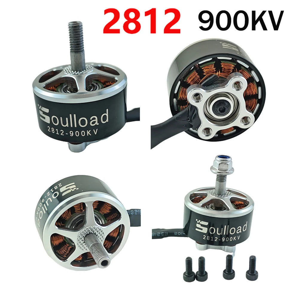 4pcs Soulload 2812 900KV Brushless Motor 5-8S CNC 6061-T6 Aluminum Bell 7-9inch Propeller for RC FPV Drone