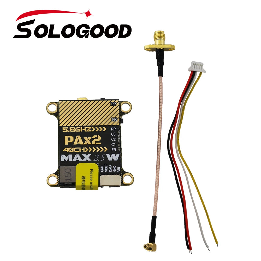 SoloGood 5.8G MAX 2.5W 40CH VTX 0-25-400-800-1500-2500mW NTSC/PAL For RC FPV Freestyle Long Range Racing Drone