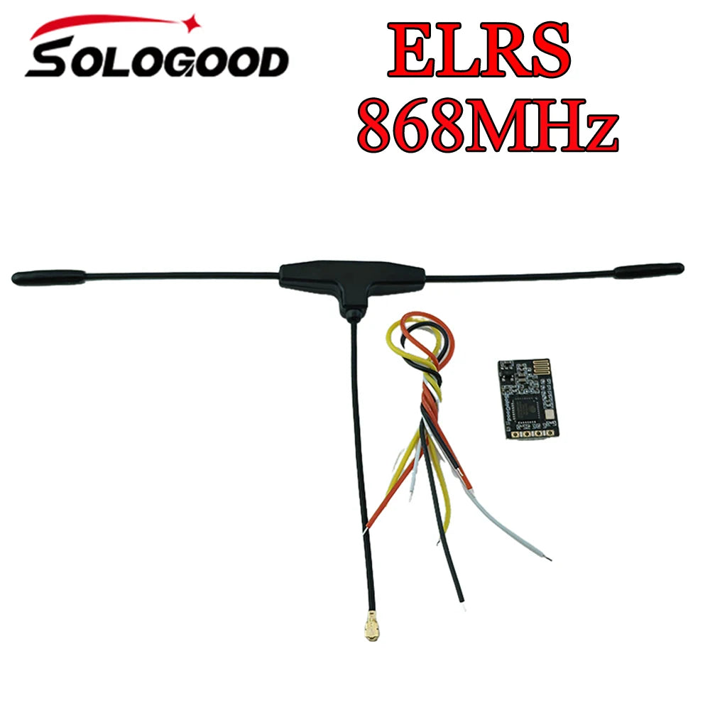 SoloGood ELRS 750MHz 868MHz Receiver With T type Antenn MCU ESP8285 50mW Telemetry Power for RC Racing Drone