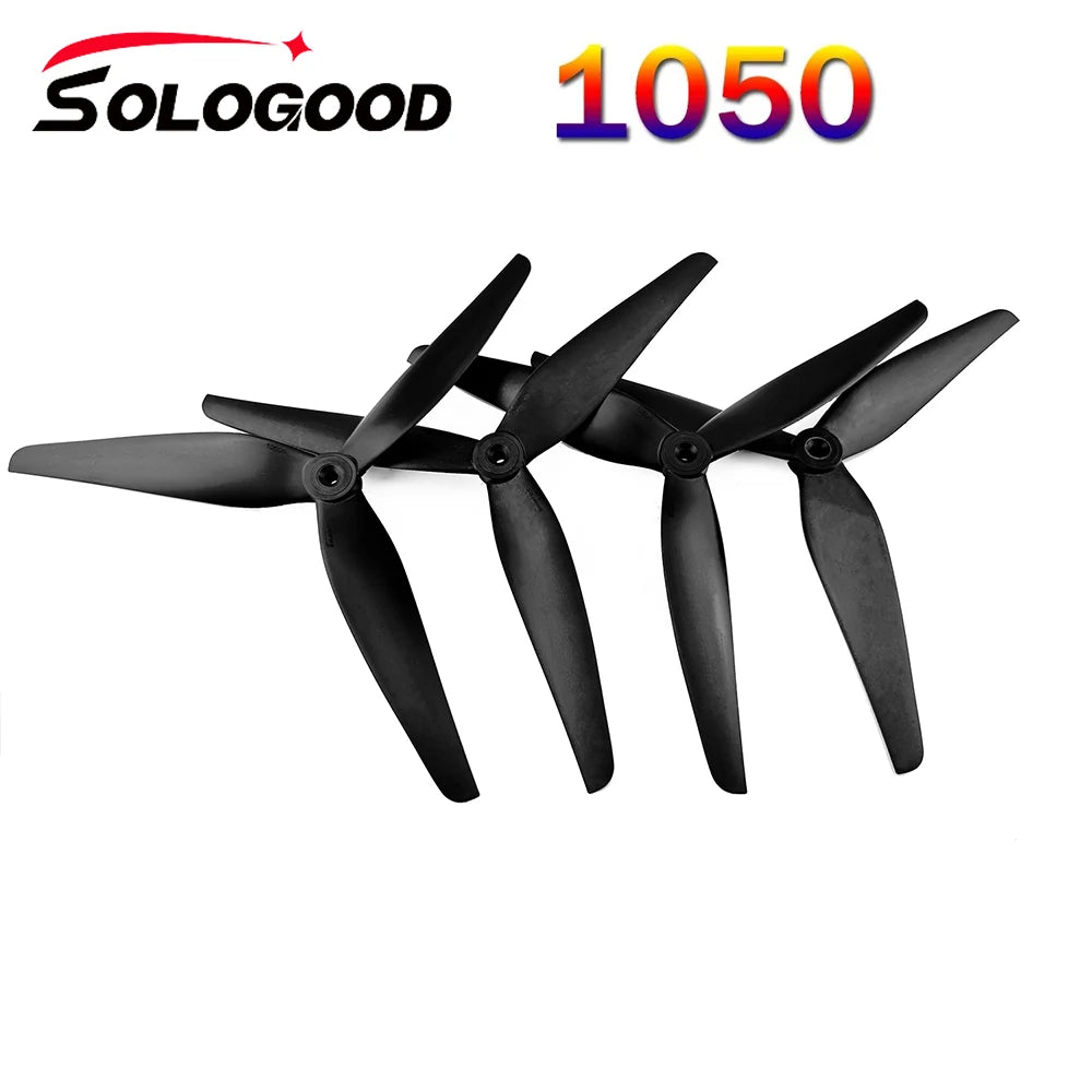 2Pairs(2CW+2CCW) SoloGood 1050 10X5X3 3-Blade Glass Fiber Nylon Propeller for Multirotor 10" FPV Cinelifter MarcoQuad