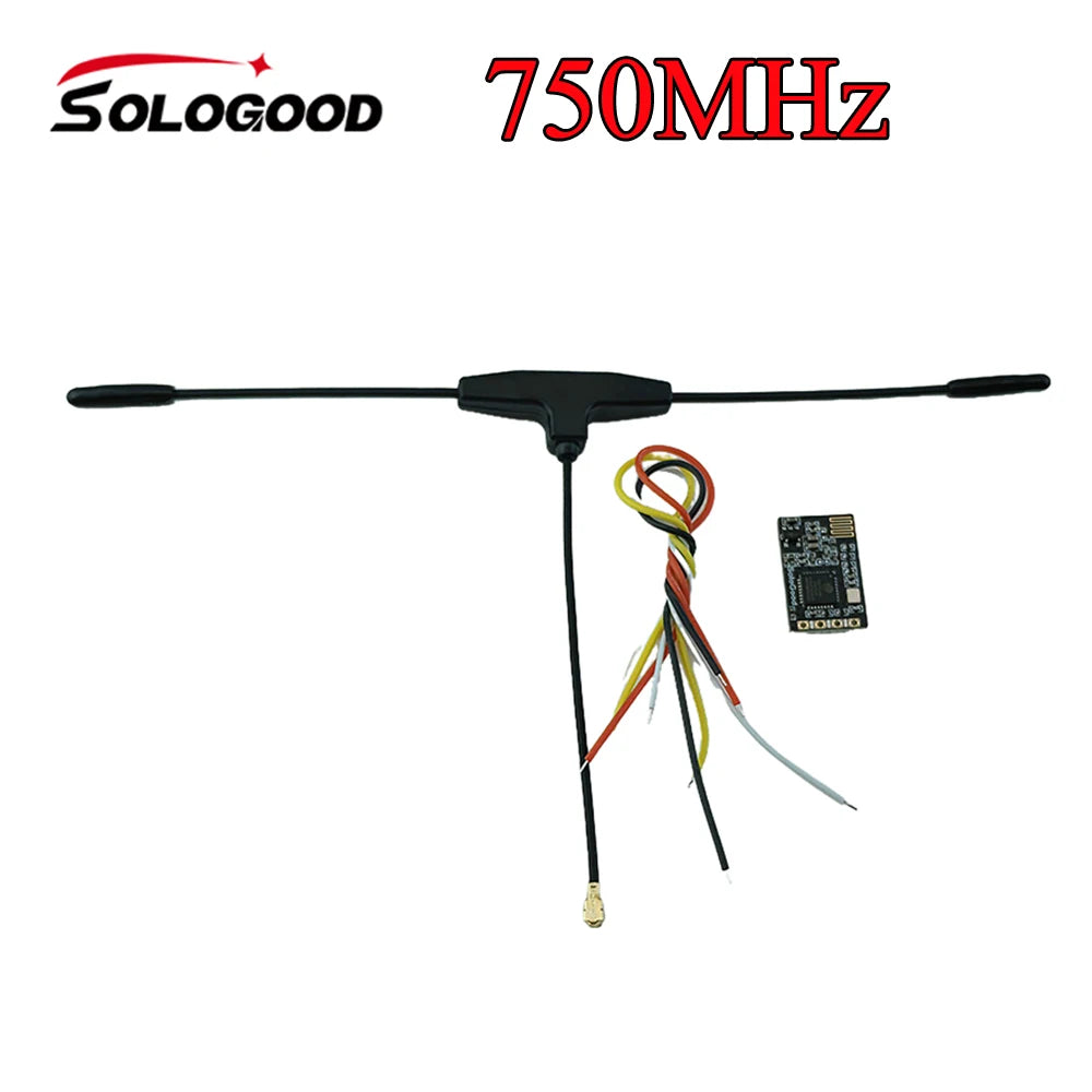 SoloGood ELRS 750MHz 868MHz Receiver With T type Antenn MCU ESP8285 50mW Telemetry Power for RC Racing Drone