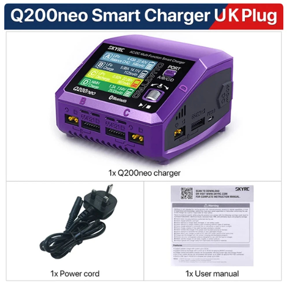 SkyRC Q200neo Lipo Battery Balance Charger Discharger AC200W DC400W 10A for 1-6S LiPo Li-ion Life LiHV 2-15s NiCd NiMH PB