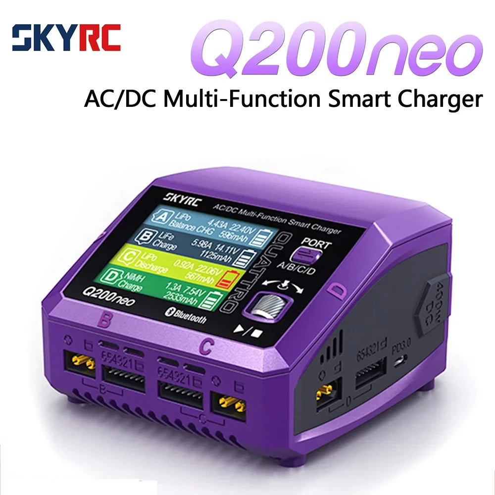 SkyRC Q200neo Lipo Battery Balance Charger Discharger AC200W DC400W 10A for 1-6S LiPo Li-ion Life LiHV 2-15s NiCd NiMH PB
