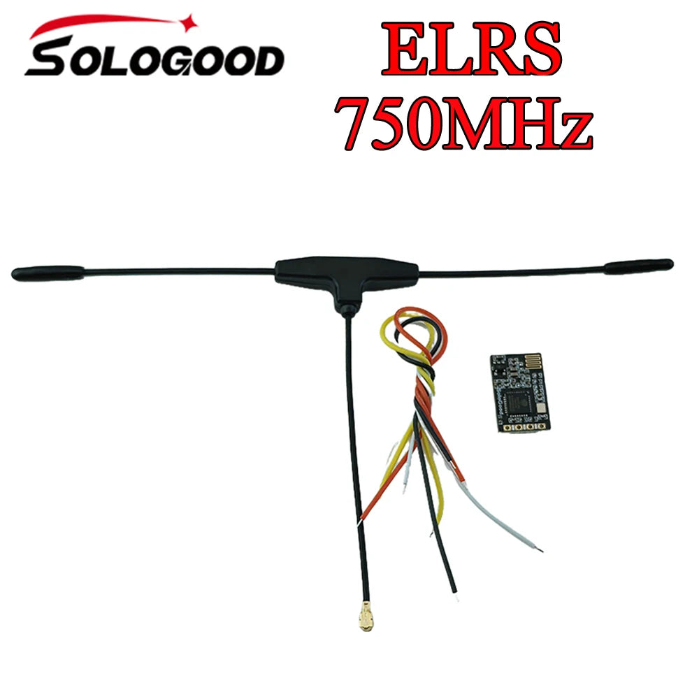 SoloGood ELRS 750MHz 868MHz Receiver With T type Antenn MCU ESP8285 50mW Telemetry Power for RC Racing Drone