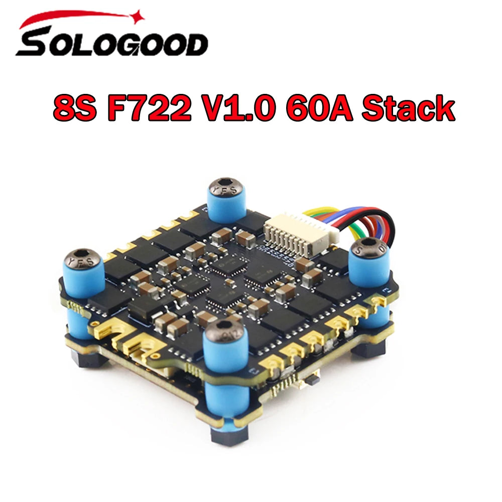 SoloGood 3-8S F722 60A Stack ICM42688P F722 Flight Controller BLS60A 4in1 ESC 30.5X30.5mm 2 Cameras