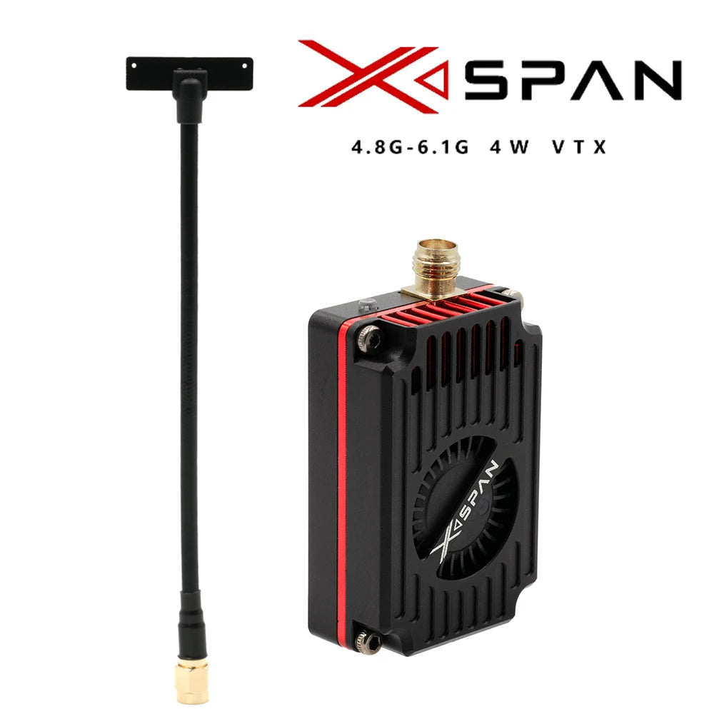 RUSHFPV XSPAN 4.8-6.1G 4W Broadband VTX Transmitter Module 96CH 4800MHz-6065MHz With Antenna