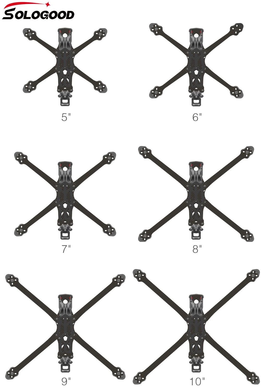 SoloGood APEX EVO 6' 7' 8' 9' 10' FPV Frame Kit RC Racing Drone for CADDX Vista Polar Nebula Pro RunCam Link Phoenix DJI O3 Air Unit