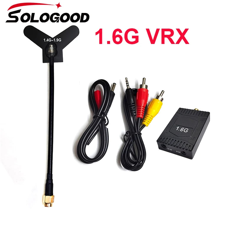 SoloGood 1.6GHz 3W FPV Video Transmitter VTX 25mW/1500mW/3000mW 8CH 1.6G VRX Receiver Kit