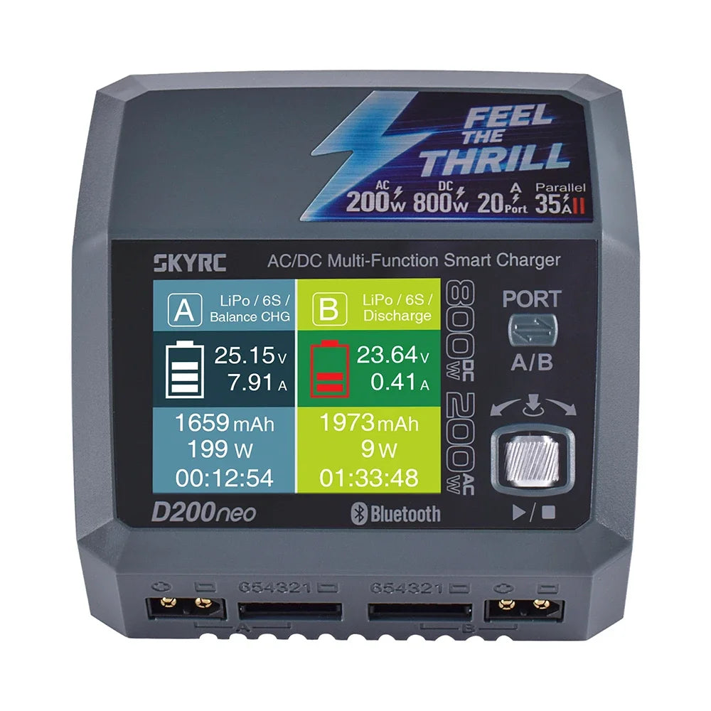 SkyRC D200neo Charger 800w Lipo Battery Balance Charger BD350 Discharger AC/DC Multi-Function Smart Charger