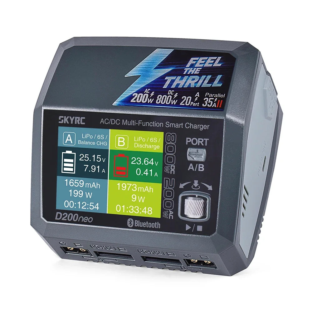 SkyRC D200neo Charger 800w Lipo Battery Balance Charger BD350 Discharger AC/DC Multi-Function Smart Charger