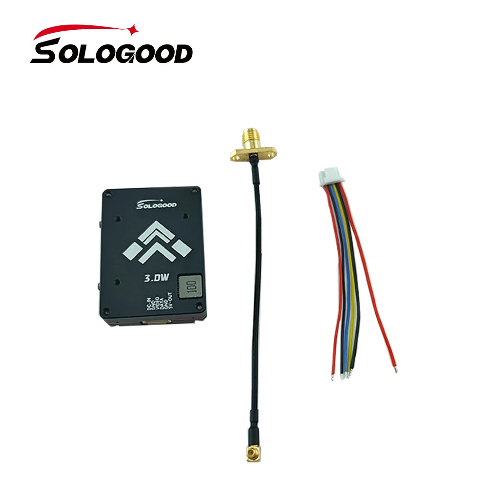 SoloGood 5.8GHz 3W V1.1 VTX Video Transmitter VTX 48CH 25mW/1000mW/2000mW/3000mW adjustable For Long Rang FPV Racing Drone