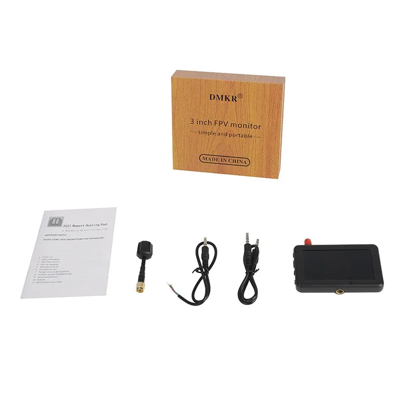 3 Inch FPV Monitor DMKR 5804 RC Mini Handheld Display 1.2W 480*320 IPS Screen Built-in Battery With DVR