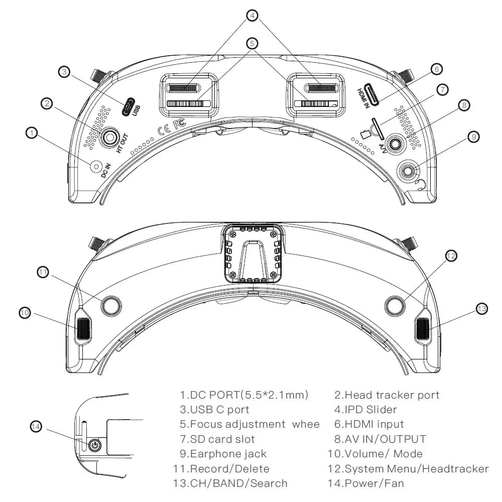SKYZONE SKY04X PRO OLED 5.8G 48CH Steadyview Receiver 1280X960 DVR FPV Goggles Head Tracker Fan for RC Airplane Racing Drone