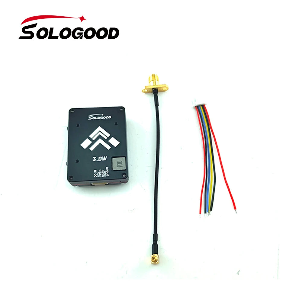 SoloGood 5.8GHz 3W V1.1 VTX Video Transmitter VTX 48CH 25mW/1000mW/2000mW/3000mW adjustable For Long Rang FPV Racing Drone