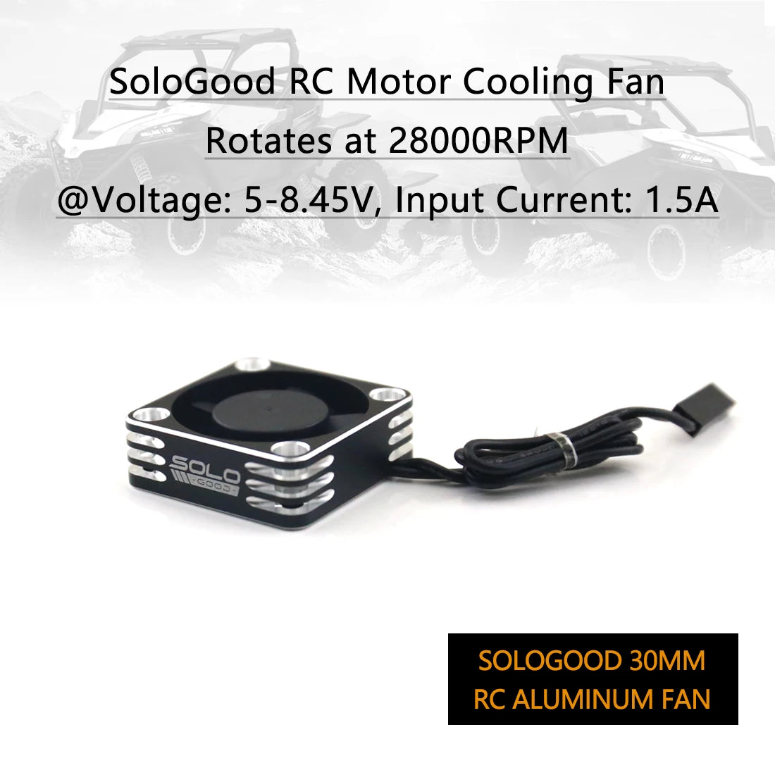 SoLoGood RC Car Motor Cooling Fan Heatsink 28000RPM Brushless ESC Cooling Fan for RC Car 1/8 1/10 540 550 Motor(Black Sliver)