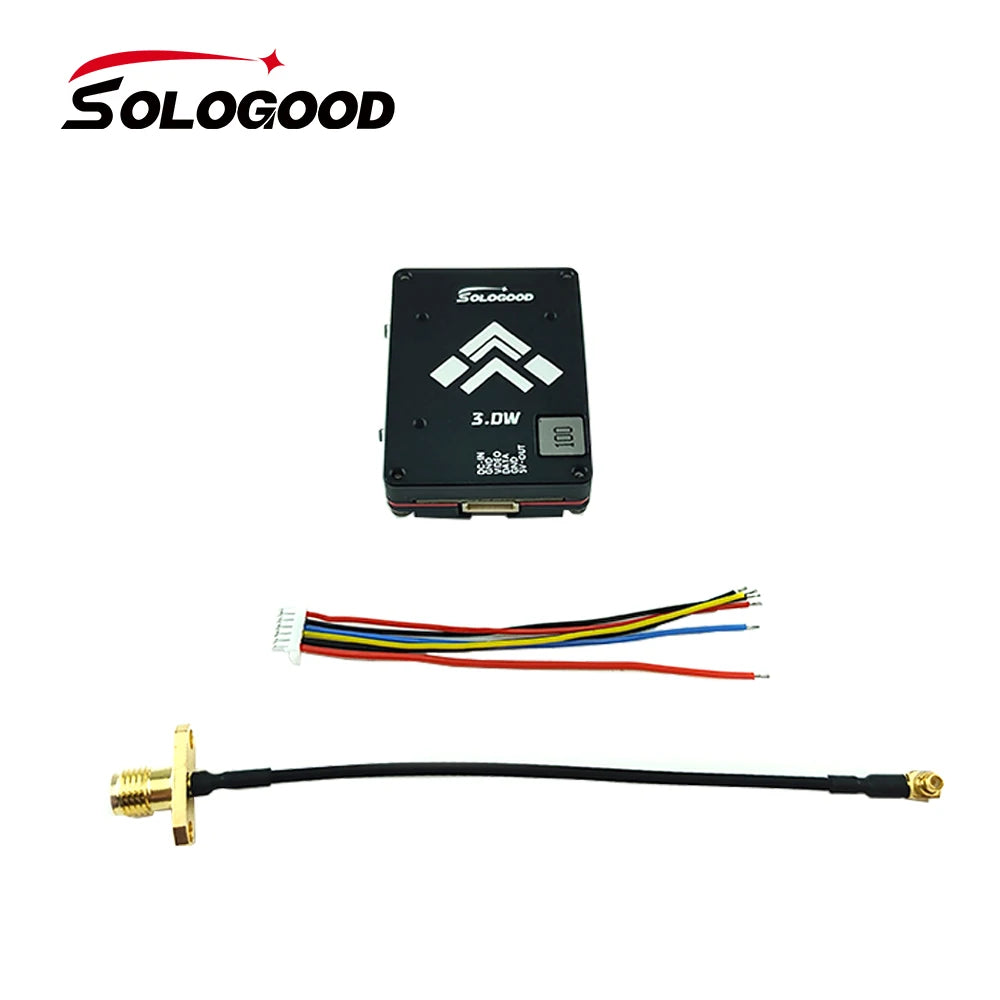 SoloGood 5.8GHz 3W V1.1 VTX Video Transmitter VTX 48CH 25mW/1000mW/2000mW/3000mW adjustable For Long Rang FPV Racing Drone