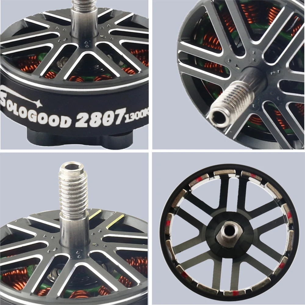 4pcs SoloGood 2807 1300KV FPV Brushless Motor 4~6S Lipo 5mm Output Shaft for 7inch Propeller Long Range Drone DIY Parts