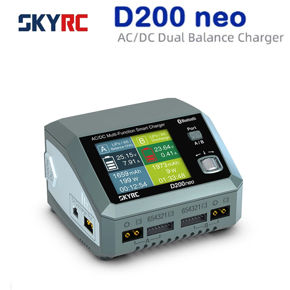 SkyRC D200neo Charger 800w Lipo Battery Balance Charger BD350 Discharger AC/DC Multi-Function Smart Charger