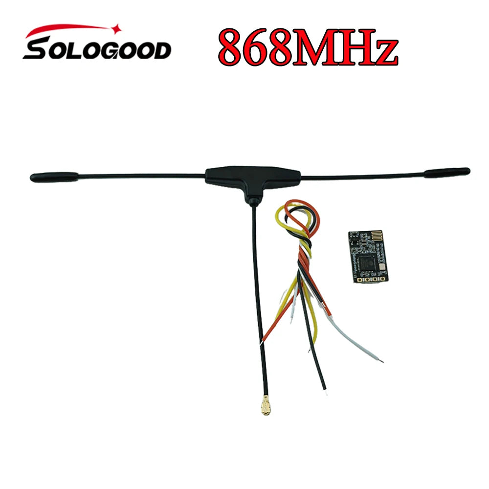 SoloGood ELRS 750MHz 868MHz Receiver With T type Antenn MCU ESP8285 50mW Telemetry Power for RC Racing Drone