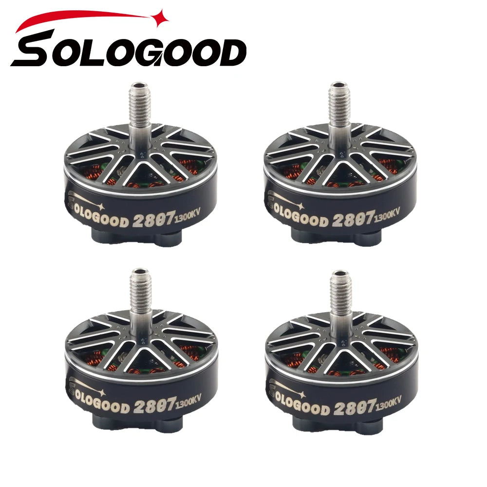 4pcs SoloGood 2807 1300KV FPV Brushless Motor 4~6S Lipo 5mm Output Shaft for 7inch Propeller Long Range Drone DIY Parts