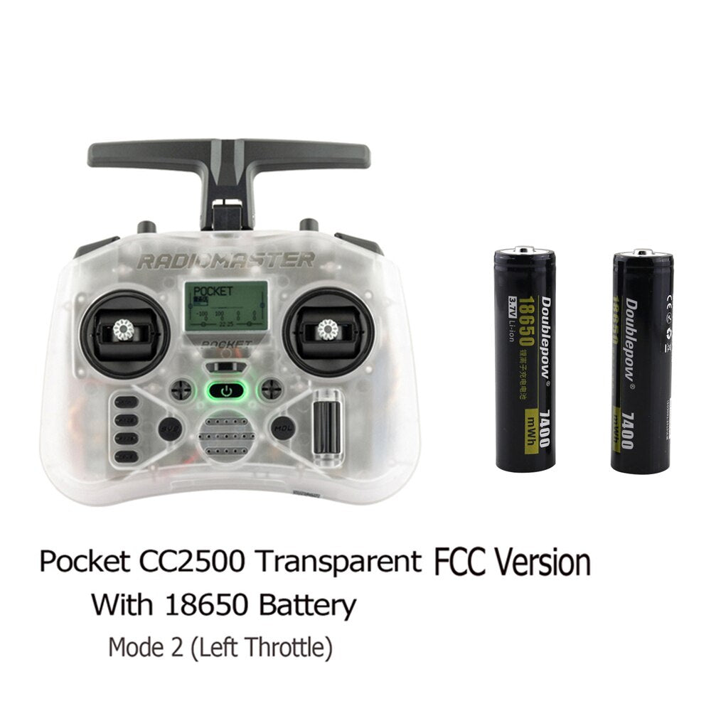 Radiomaster Pocket FCC Version Hall Gimbal Transmitter Remote Control Portable Lightweight Built In LED Light Foldable Antenna