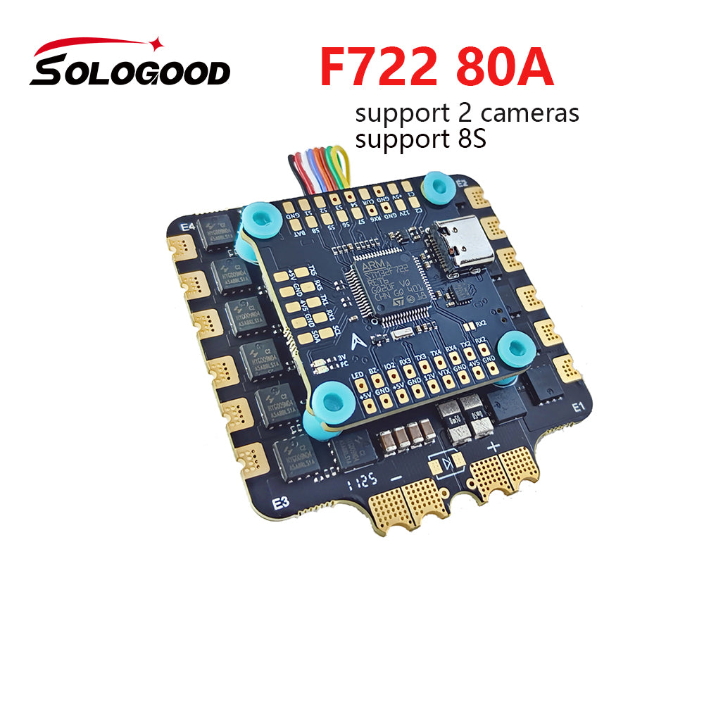 SoloGood F722 80A 8S Stack Flight Control Support 2 Cameras