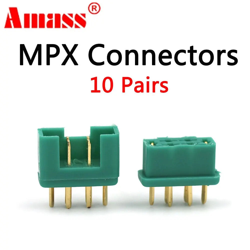 10Pairs Amass MPX Male Female 6-pin Plug Connector Gold Plating For RC Model Part Airplane Plane Drone Toys DIY Parts - Image #1