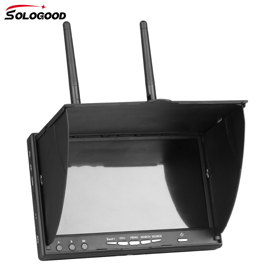 SoloGood LCD5802D 5802 5.8G 40CH 7 Inch Raceband FPV Monitor 800x480 With DVR Build-in Battery Video Screen