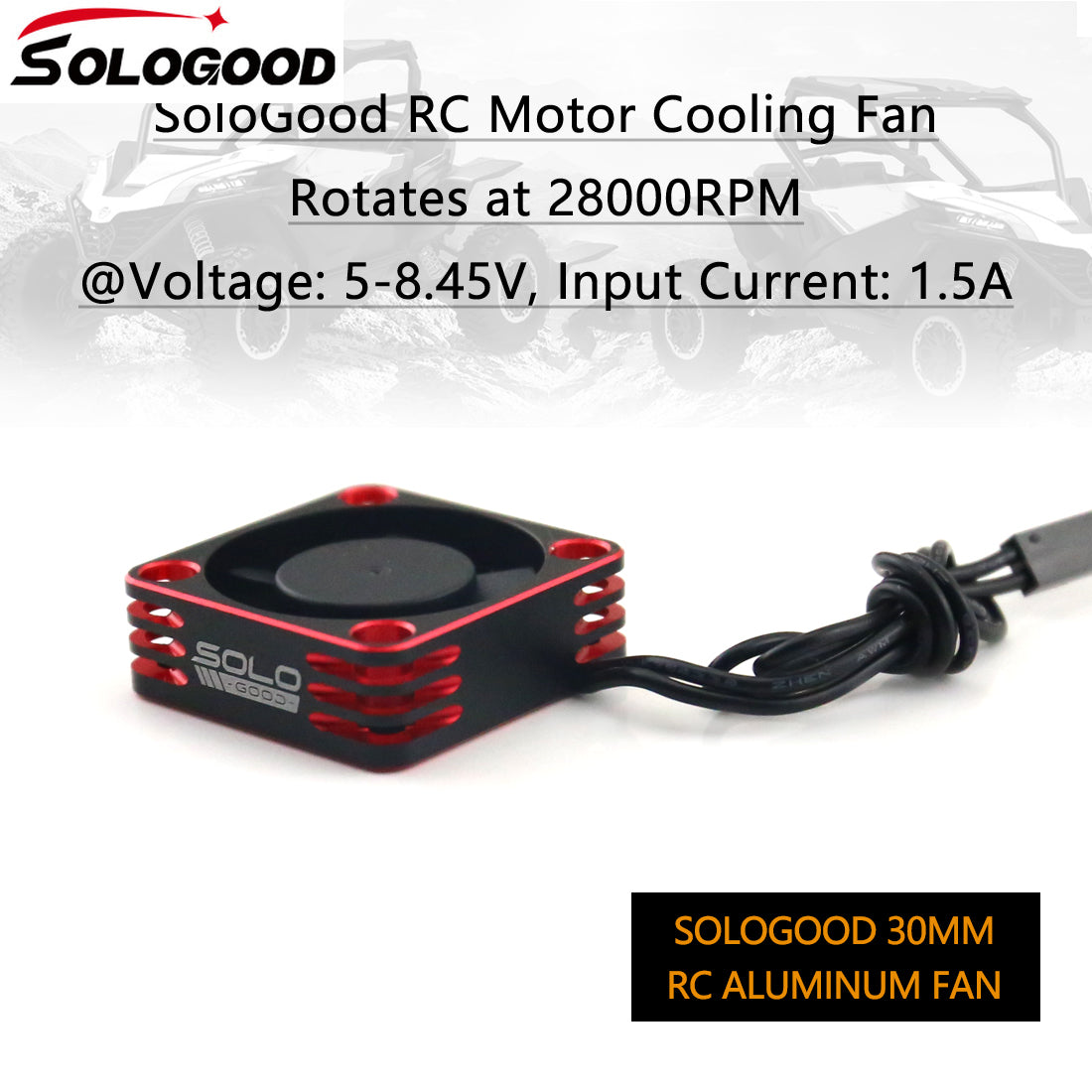 SoLoGood RC Car Motor Cooling Fan Heatsink 28000RPM Brushless ESC Cooling Fan for RC Car 1/8 1/10 540 550 Motor(Black Sliver)
